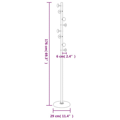 Vaateripustin Vaateteline musta 176 cm jauhemaalattu rauta