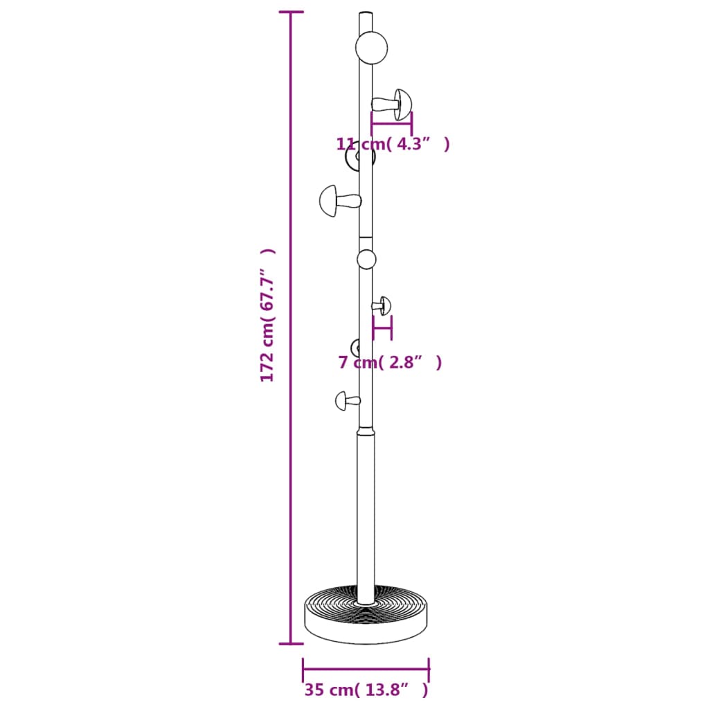 Vaateripustin vaaleanpunainen 172 cm jauhemaalattu rauta