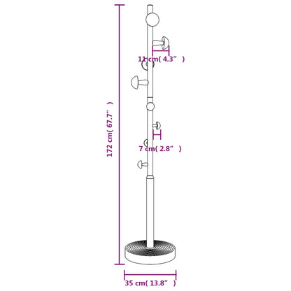 Vaateripustin vaaleanpunainen 172 cm jauhemaalattu rauta