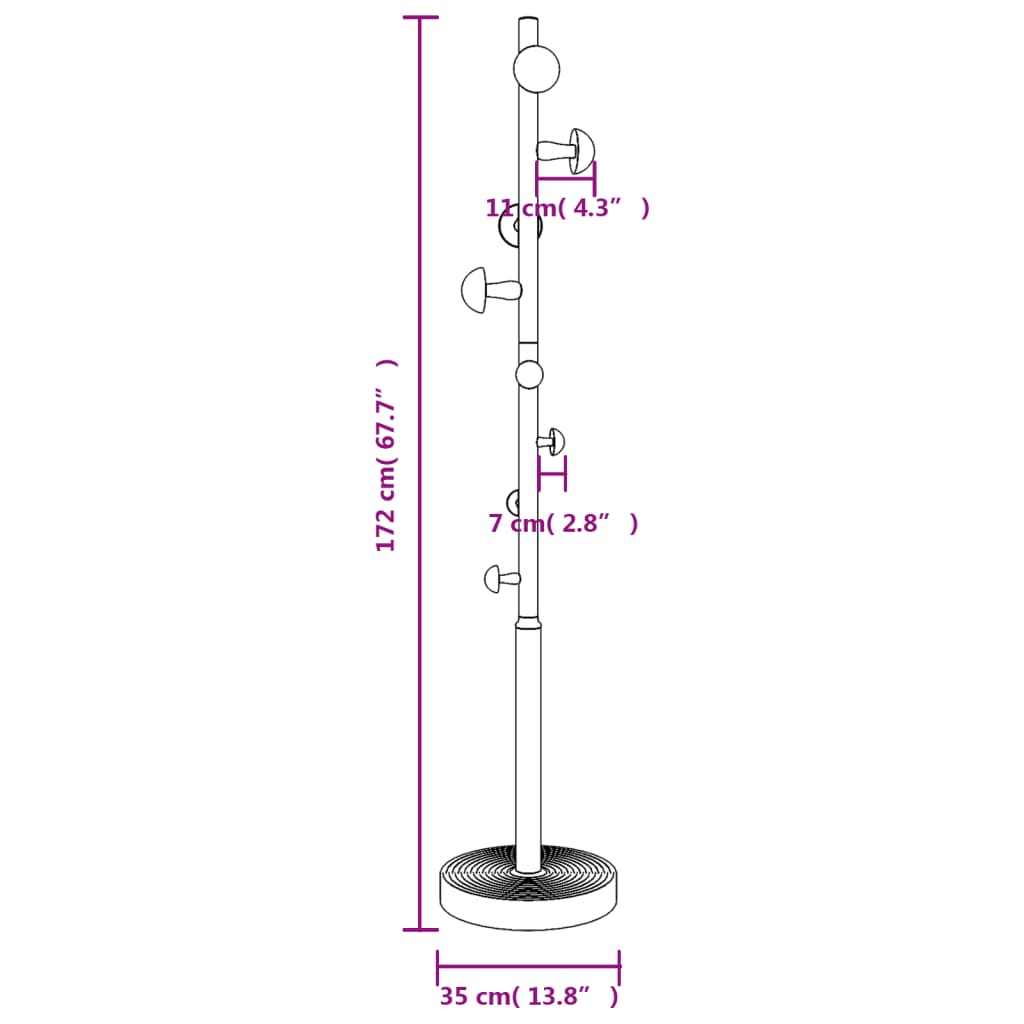 Klädhängare blå 172 cm pulverlackerat järn