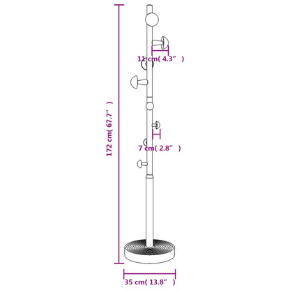 Klädhängare blå 172 cm pulverlackerat järn