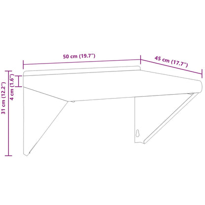 Seinähylly Hyllytelineet 4 kpl 23,5x2,5x15,5 cm musta ruostumaton teräs