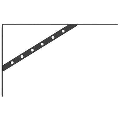 Seinähylly Hyllytelineet 4 kpl 40x2,5x25 cm musta ruostumaton teräs