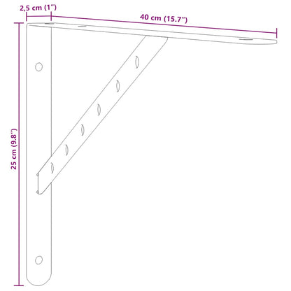 Seinähylly Hyllytelineet 4 kpl 40x2,5x25 cm musta ruostumaton teräs