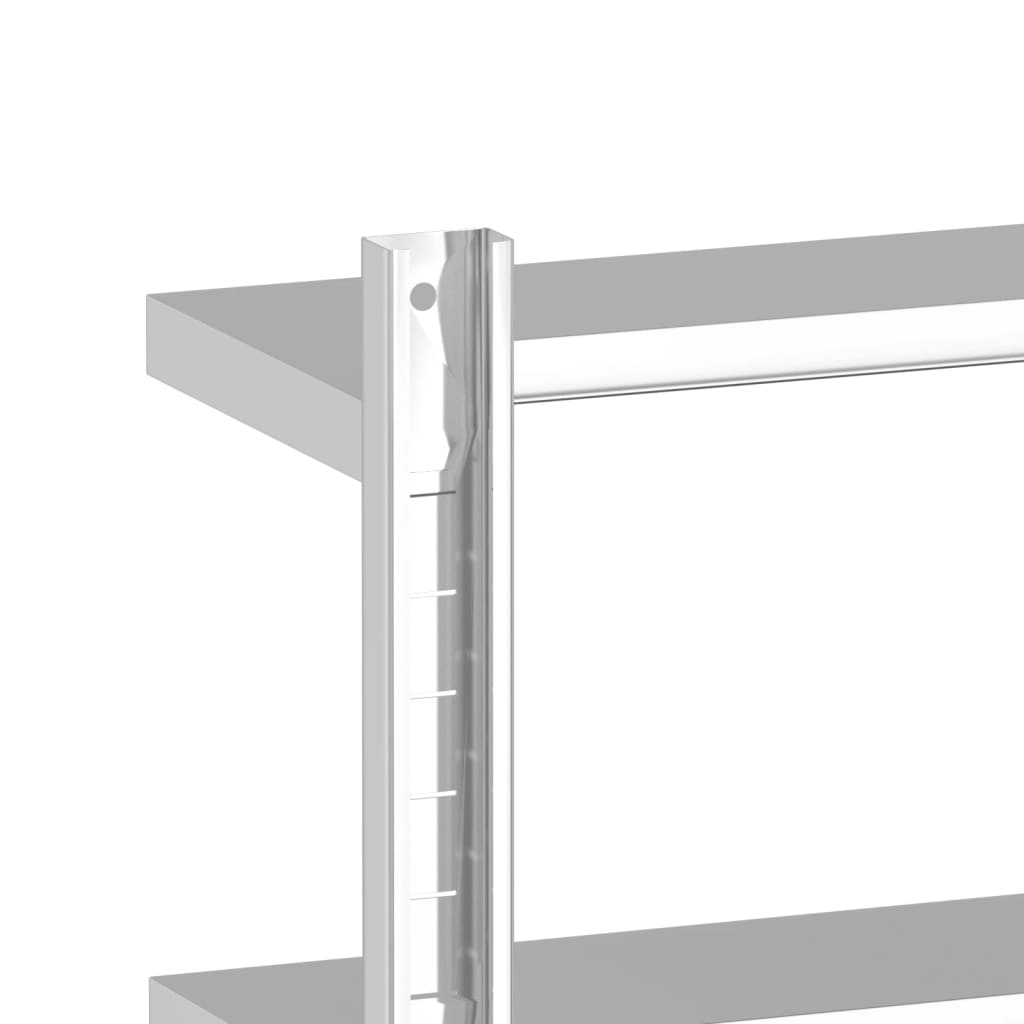 Seinähyllyt 2 tasoa 75x23,5x60 cm hopeaa ruostumatonta terästä