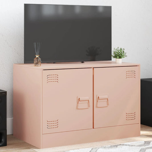 TV-möbel rosa TV-skåp 67x39x44 cm stål