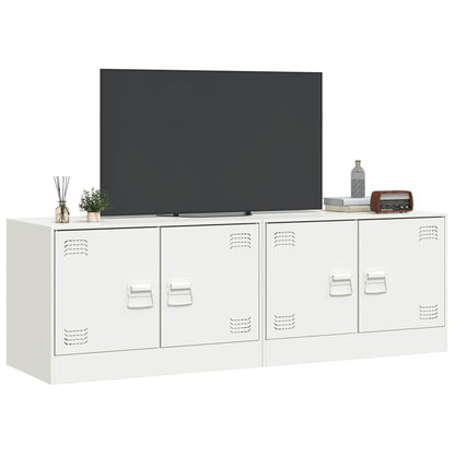 TV-möbel vit TV-skåp 2 st 67x39x44 cm stål