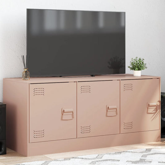 TV-möbel rosa TV-skåp 99x39x44 cm stål