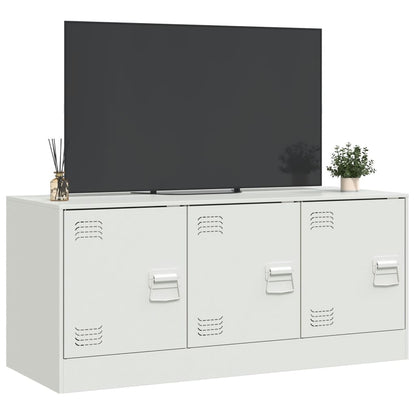 TV-möbel vit TV-skåp 99x39x44 cm stål