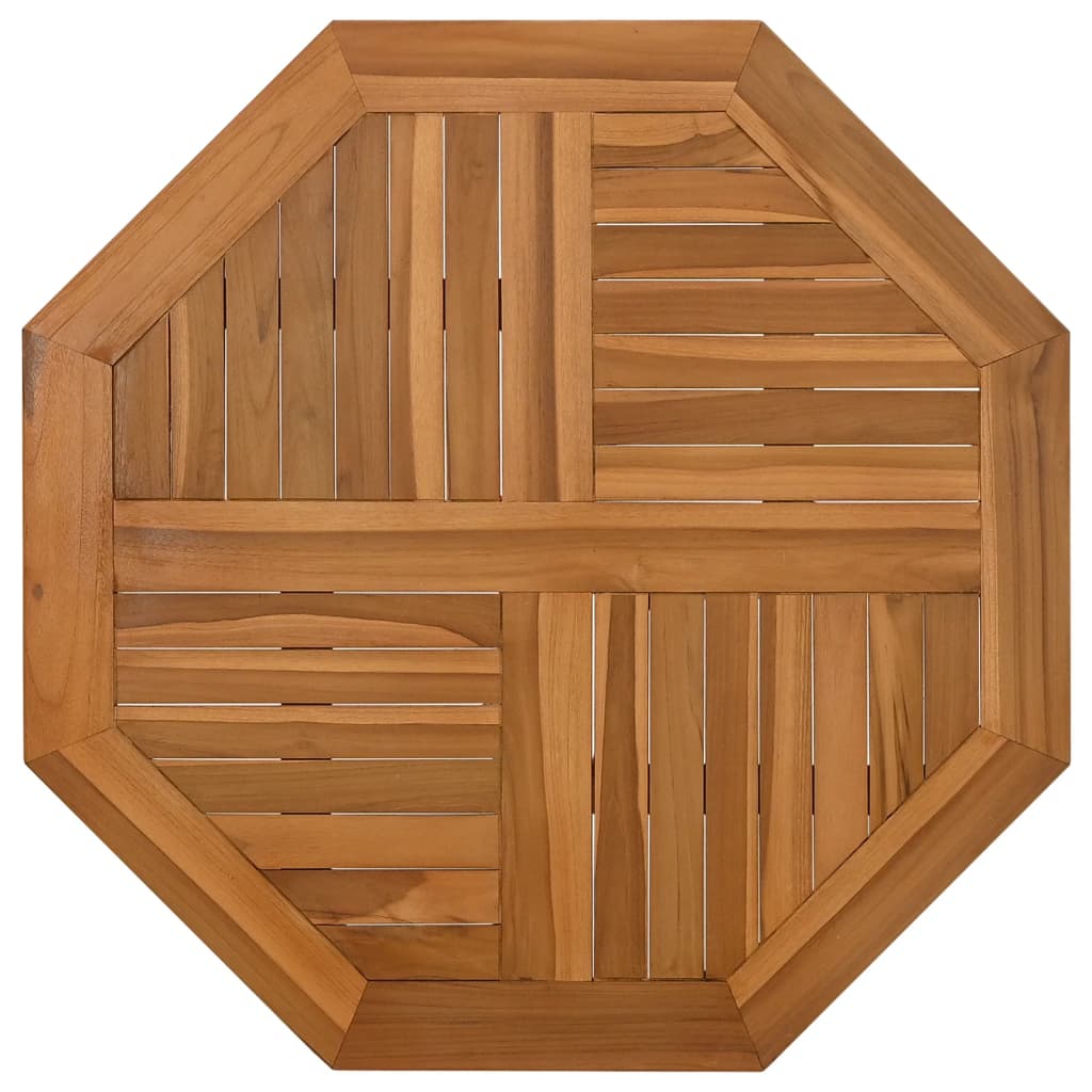 Bordsskiva massiv teak 80x80x2,5 cm åttakantig