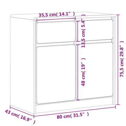 Sidobord SAUDA ek 80x43x75,5 cm massiv furu