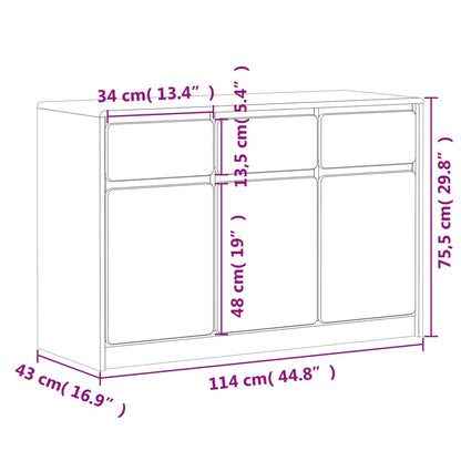 Skänk ek massiv trä furu SAUDA 114x43x75,5 cm