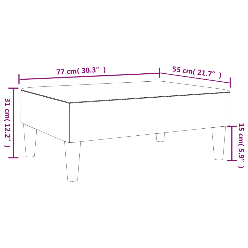 Fotpall Sittpall svart 77x55x31 cm tyg