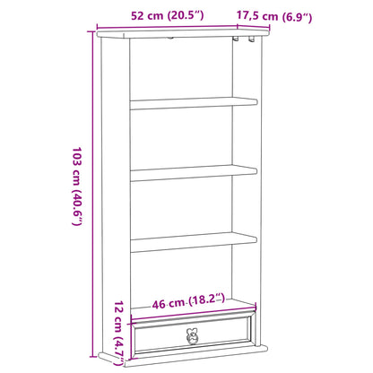 Seinähyllykalusteet sarja CORONA 52x17,5x103 cm massiivimäntyä