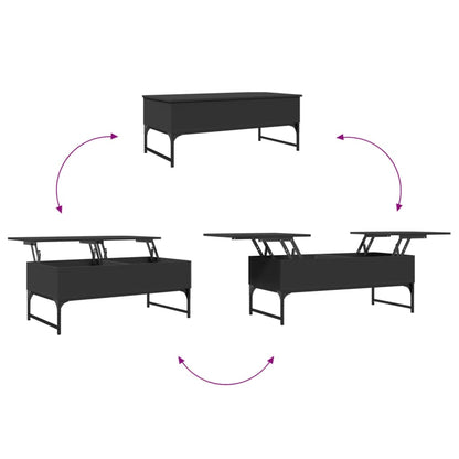 Soffbord svart 100x50x40 cm och metall