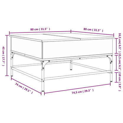 Soffbord svart 80x80x45 cm och metall