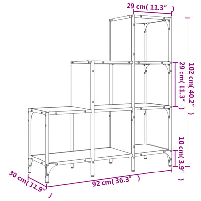 Kirjahylly sonoma tammi 92x30x102 cm ja metallia