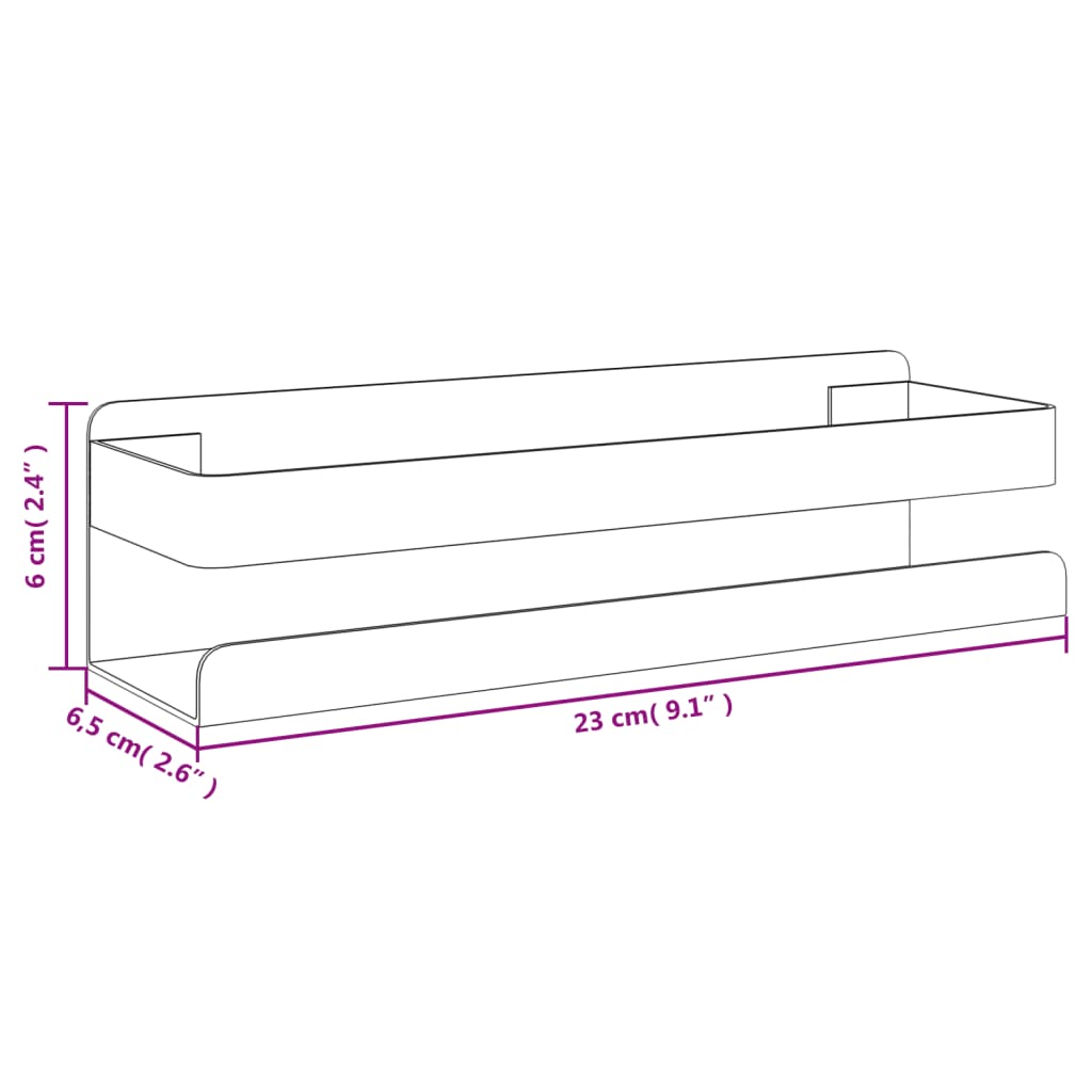 Kylpyhuoneen hylly Suihkuhylly 23x6,5x6 cm harjattua 304 ruostumatonta terästä