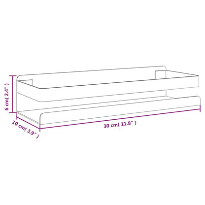 Kylpyhuoneen hylly Suihkuhylly matta musta 30x10x6 cm harjattu 304 ruostumaton teräs