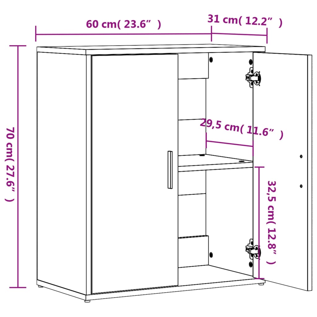 Skänk Sonoma ek 60x31x70 cm