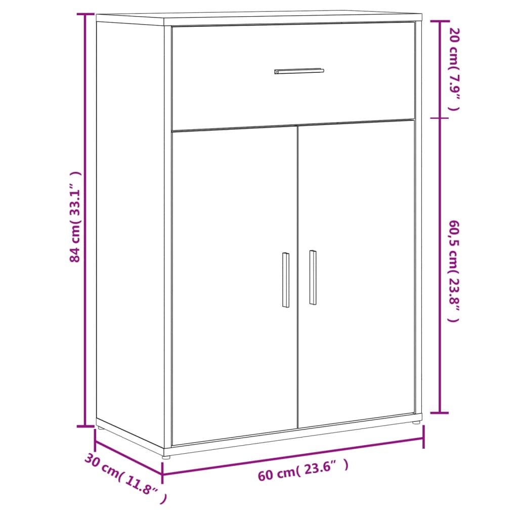 Skänk Sonoma ek 60x30x84 cm