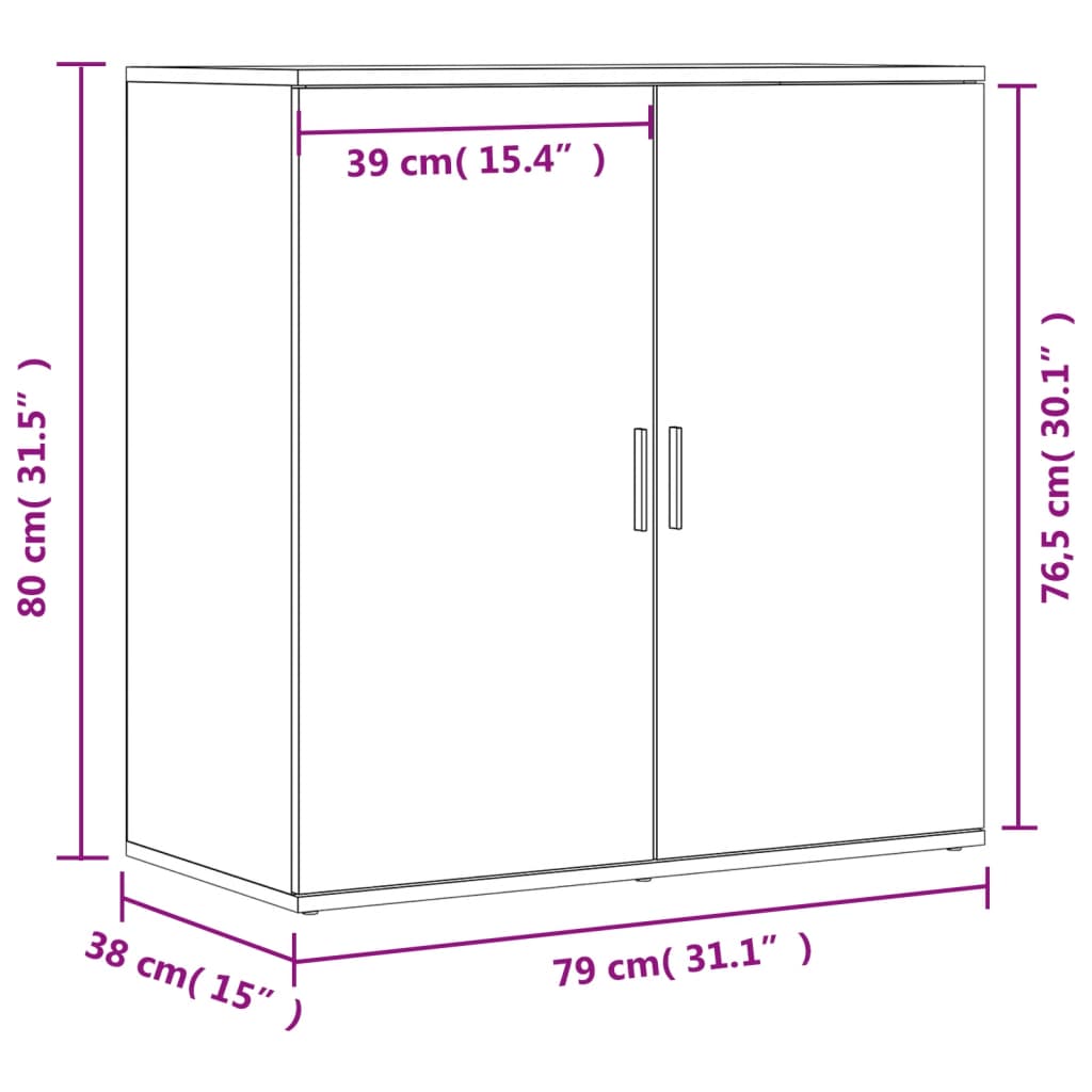 Skänk svart 79x38x80 cm