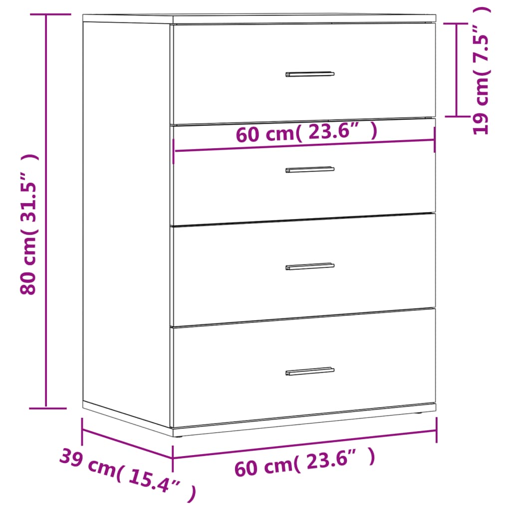 Skänk Sonoma ek 60x39x80 cm