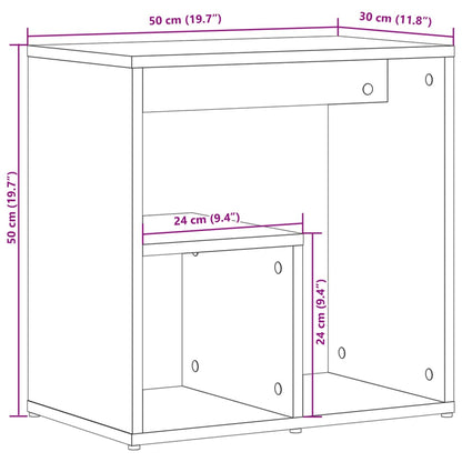 Soffbord rökfärgad ek 50x30x50 cm