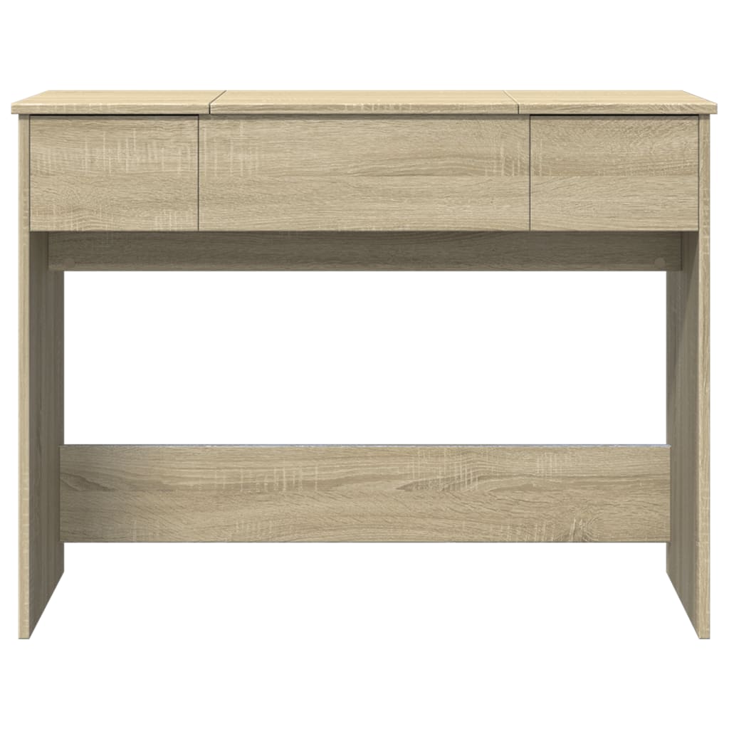 Sminkbord med spegel sonoma-ek 100x45x76 cm