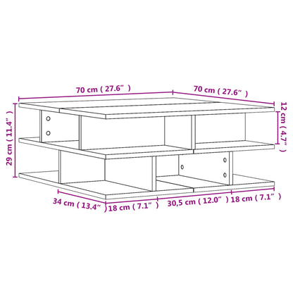 Sohvapöytä betonin harmaa 70x70x29 cm