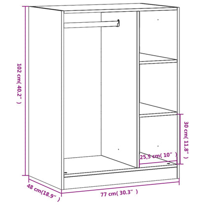 Vaatekaappi musta 77x48x102 cm