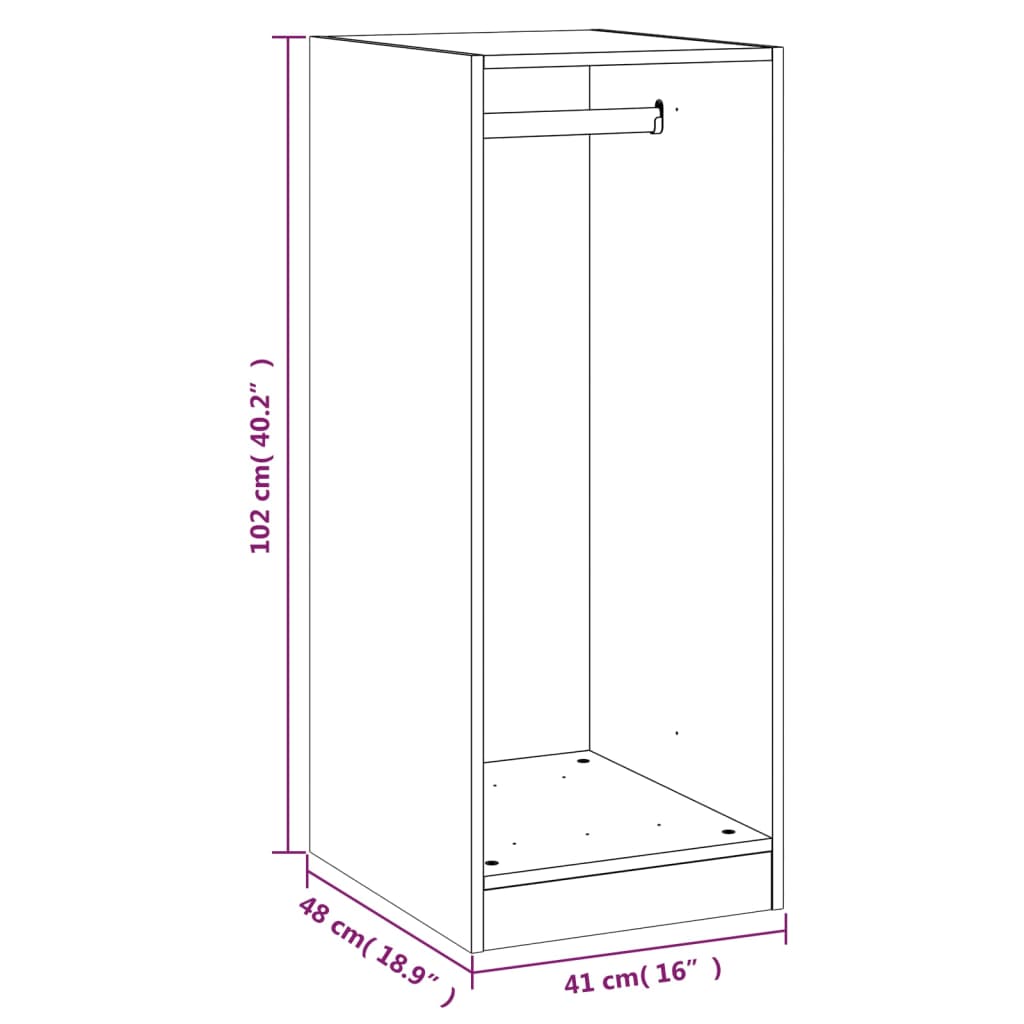 Garderob vit 48x41x102 cm