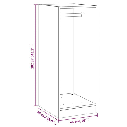 Vaatekaappi betonin harmaa 48x41x102 cm