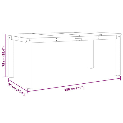 Matbord massiv furu möbelserie PANAMA vit 180x90x75 cm