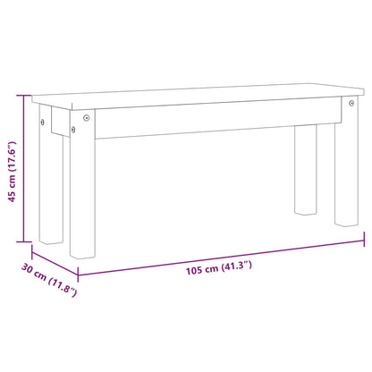 Ruokailuhuoneen penkkikalusteet sarja PANAMA harmaa 105x30x45 cm massiivimäntyä