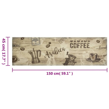 Köksmatta maskintvättbar kaffe brun 45x150 cm sammet