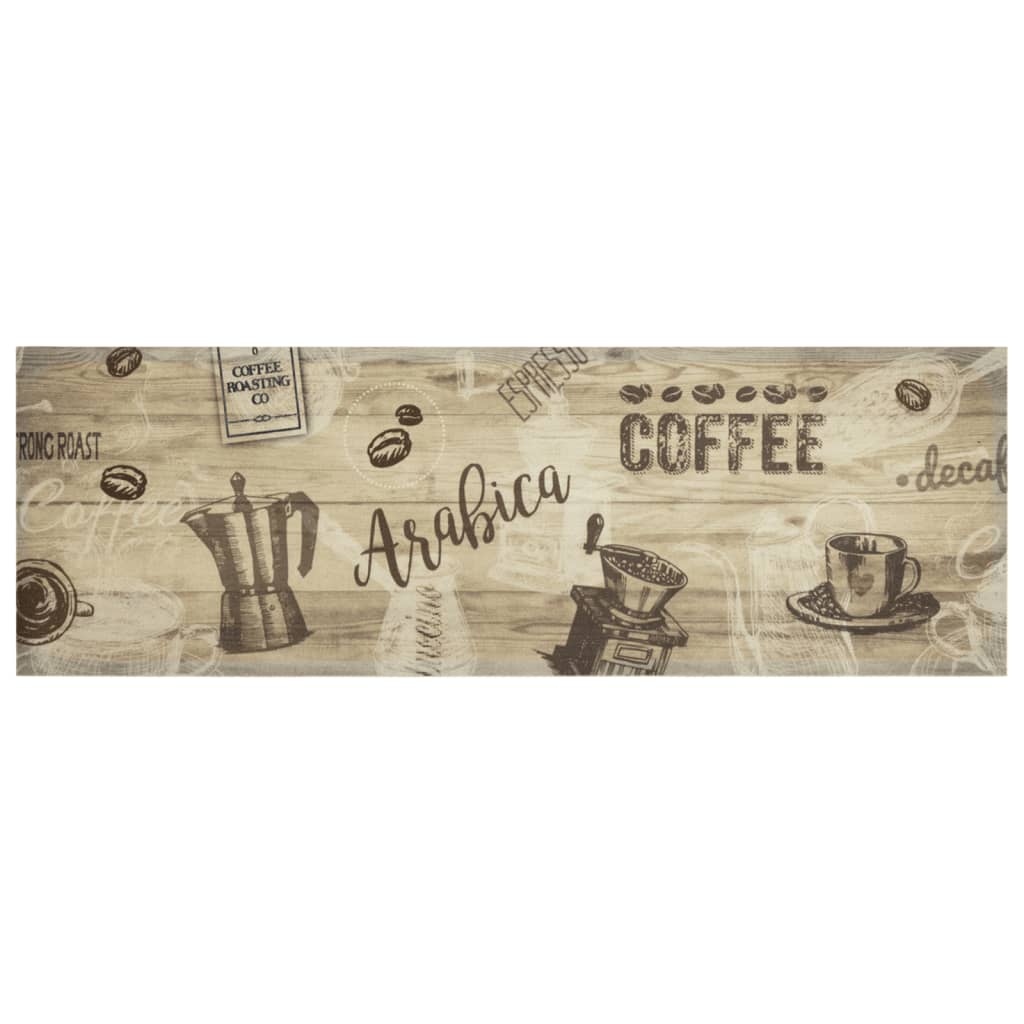 Köksmatta maskintvättbar kaffe brun 60x180 cm sammet