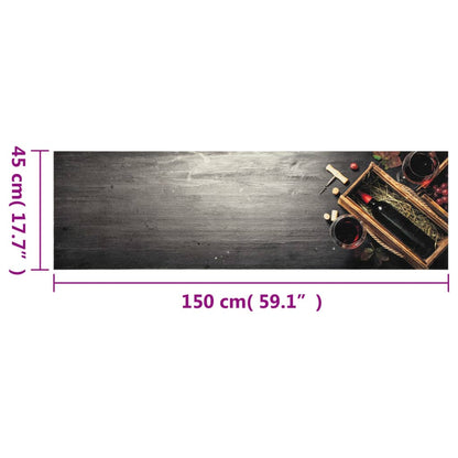 Köksmatta maskintvättbar vinflaska 45x150 cm sammet