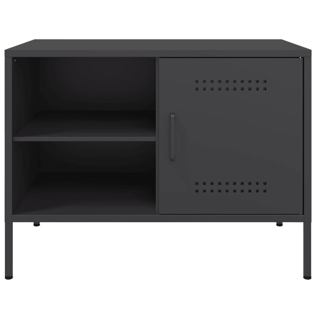 TV-möbel svart TV-bänk 2 st 68x39x50,5 cm stål