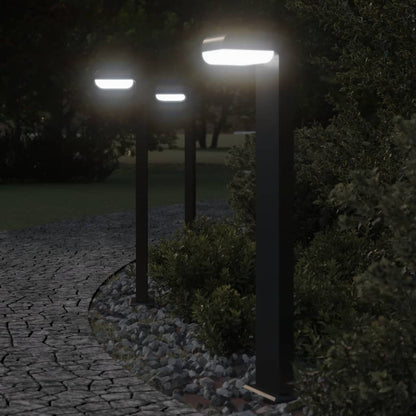 Trädgårdsbelysning Utomhusgolvlampa 3st svart 80 cm gjuten aluminium