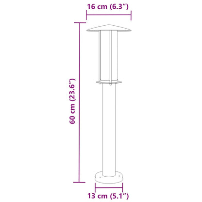 Trädgårdsbelysning Utomhusgolvlampa 3 st silver 60 cm rostfritt stål