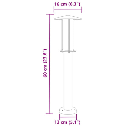 Puutarhavalaistus Ulkolattiavalaisin musta 60 cm ruostumatonta terästä