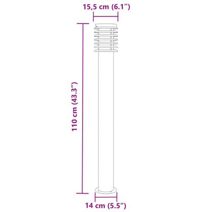 Trädgårdsbelysning Utomhusgolvlampa 3 st silver 110 cm rostfritt stål