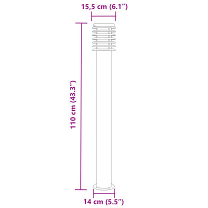 Puutarhavalaistus Ulkolattiavalaisin musta 110 cm ruostumatonta terästä