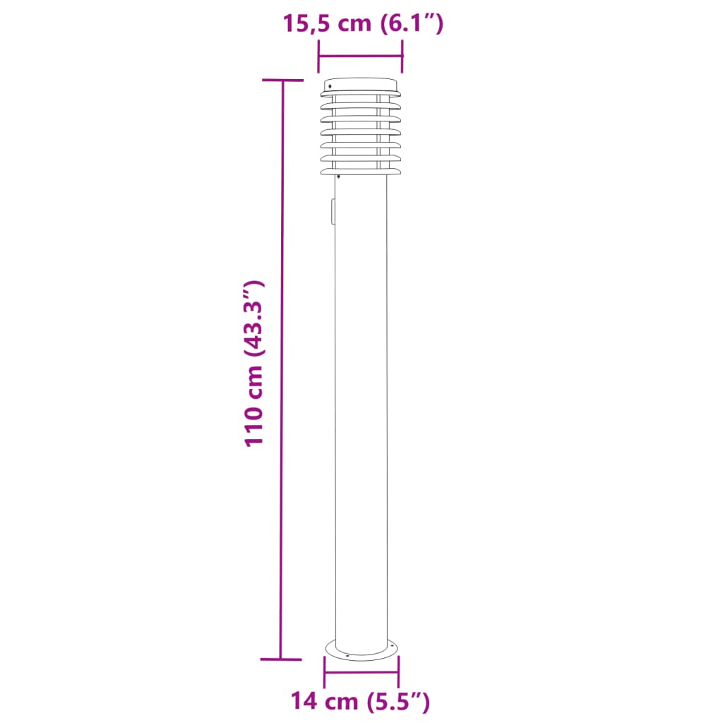 Trädgårdsbelysning Utomhusgolvlampa med eluttag 3 st silver 110 cm rostfritt stål