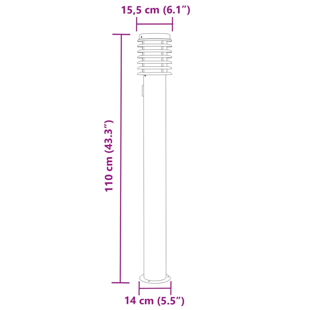 Trädgårdsbelysning Utomhusgolvlampa med eluttag 3 st svart 110 cm rostfritt stål