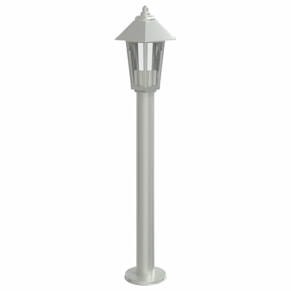 Trädgårdsbelysning Utomhusgolvlampa 3 st silver 80 cm rostfritt stål