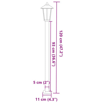 Trädgårdsbelysning Utomhusgolvlampa silver 120 cm rostfritt stål