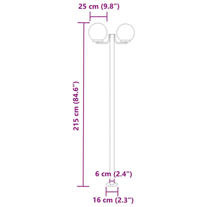 Trädgårdsbelysning Utomhusgolvlampa 3 st silver 215 cm rostfritt stål