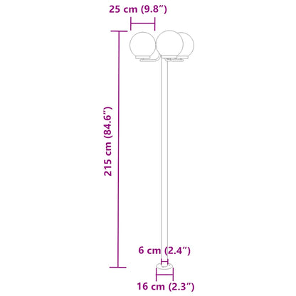 Trädgårdsbelysning Utomhusgolvlampa 3 st silver 215 cm rostfritt stål